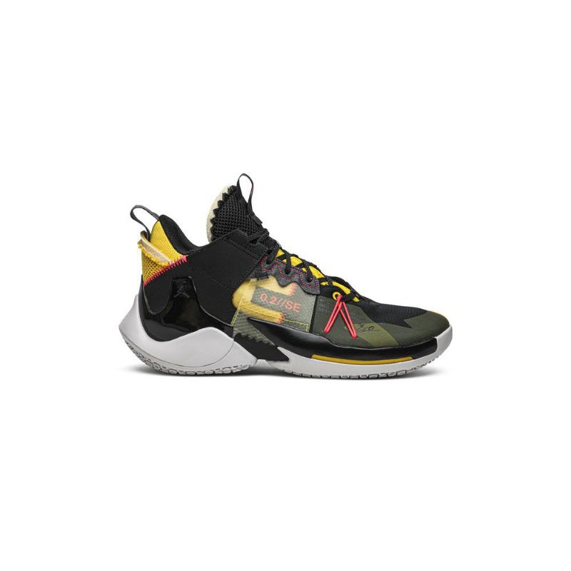 Air Jordan Hvorfor Ikke Zer0.2 Svart Gul Rød Grå Herresko