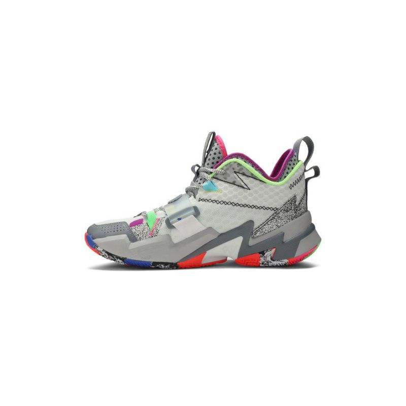 Air Jordan Hvorfor Ikke Zer0.3 Hvit Grå Herresko