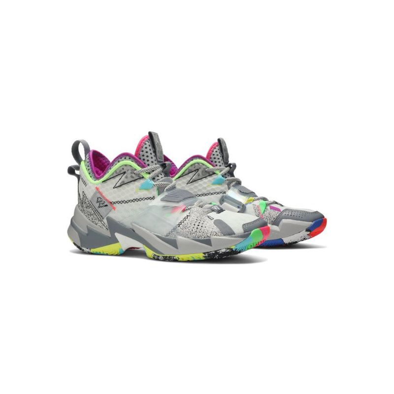 Air Jordan Hvorfor Ikke Zer0.3 Hvit Grå Herresko