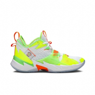 Air Jordan Hvorfor Ikke Zer0.3 Hvit Grønn Oransje Herresko
