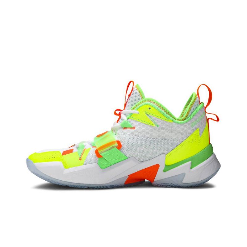Air Jordan Hvorfor Ikke Zer0.3 Hvit Grønn Oransje Herresko