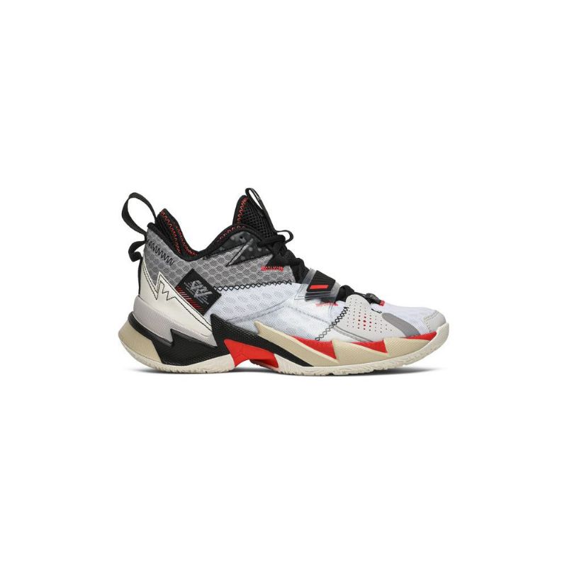 Air Jordan Hvorfor Ikke Zer0.3 Hvit Rød Grå Svart Herresko