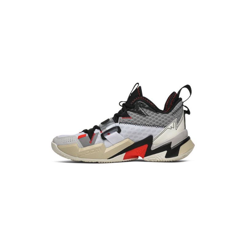 Air Jordan Hvorfor Ikke Zer0.3 Hvit Rød Grå Svart Herresko