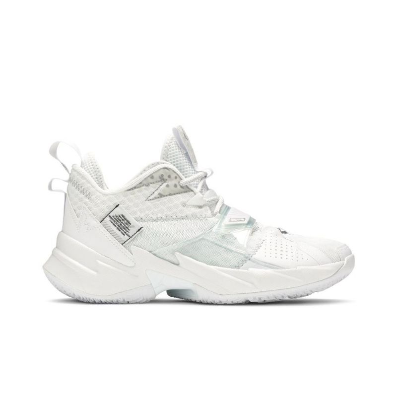 Air Jordan Hvorfor Ikke Zer0.3 Hvit Sølv Herresko