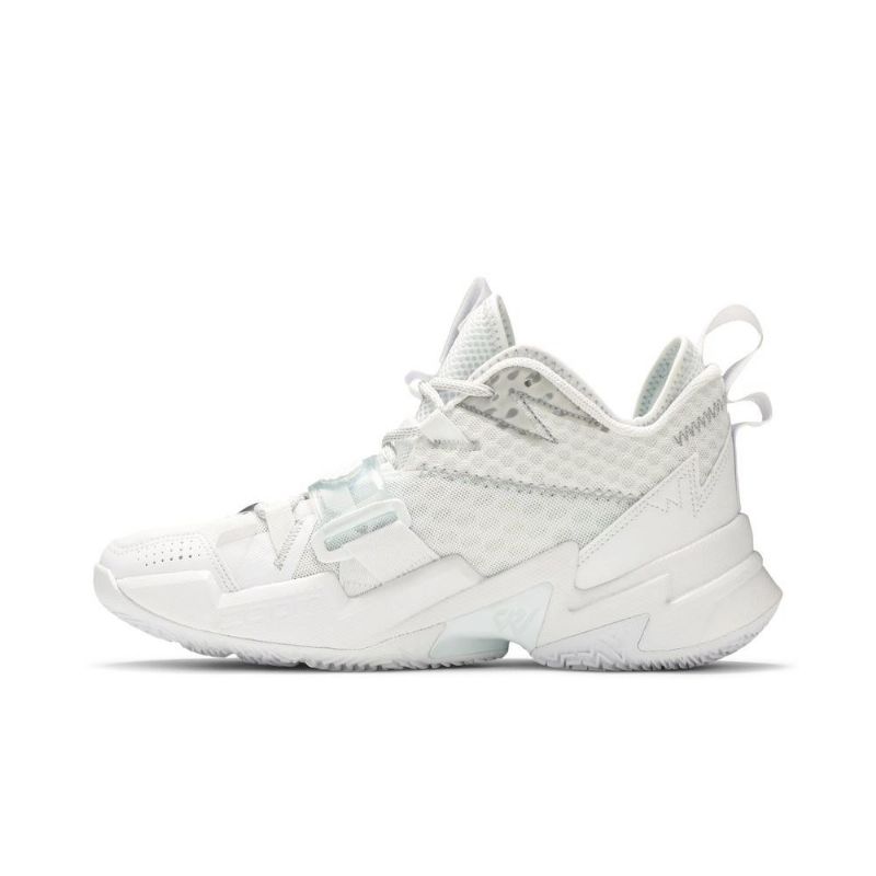Air Jordan Hvorfor Ikke Zer0.3 Hvit Sølv Herresko