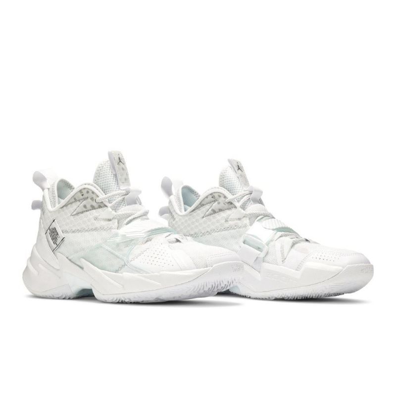 Air Jordan Hvorfor Ikke Zer0.3 Hvit Sølv Herresko