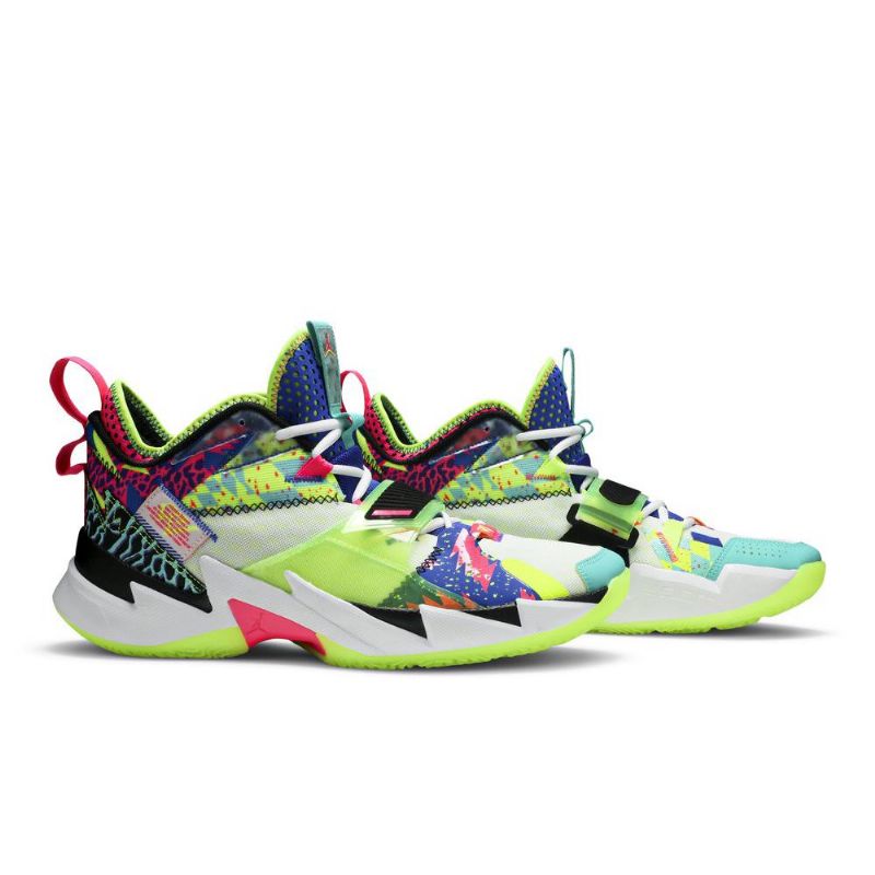 Air Jordan Hvorfor Ikke Zer0.3 Hvite Flerfargede Herresko
