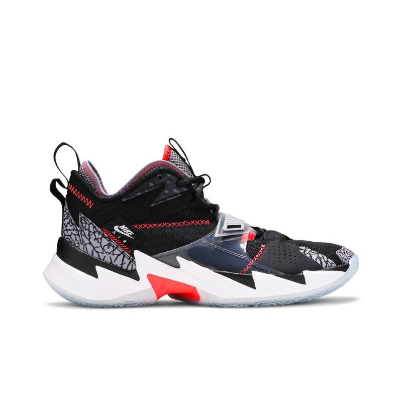 Air Jordan Hvorfor Ikke Zer0.3 Pf Svart Grå Rød Hvit Herresko