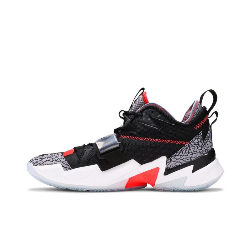 Air Jordan Hvorfor Ikke Zer0.3 Pf Svart Grå Rød Hvit Herresko