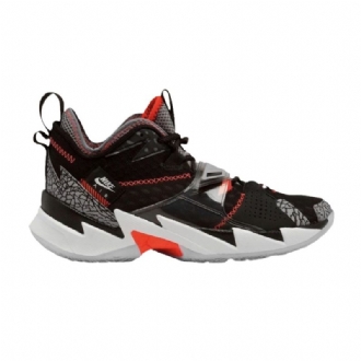 Air Jordan Hvorfor Ikke Zer0.3 Svart Grå Rød Hvit Herresko