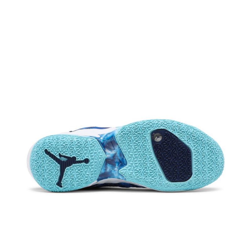 Air Jordan Hvorfor Ikke Zer0.4 Blå Hvit Mørke Blå Herresko