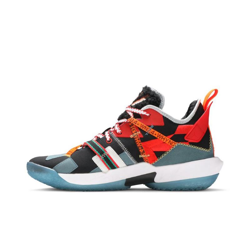 Air Jordan Hvorfor Ikke Zer0.4 Facetasm Premium Svart Hvit Blå Rød Herresko