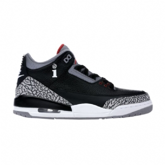Air Jordan 3 Interscope Records Retro Og Svart Grå Rød Hvit Herresko