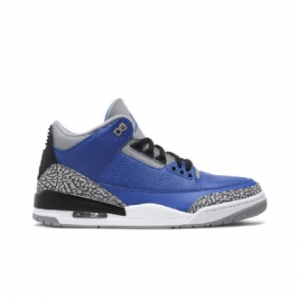 Air Jordan 3 Retro Blå Grå Svarte Herresko
