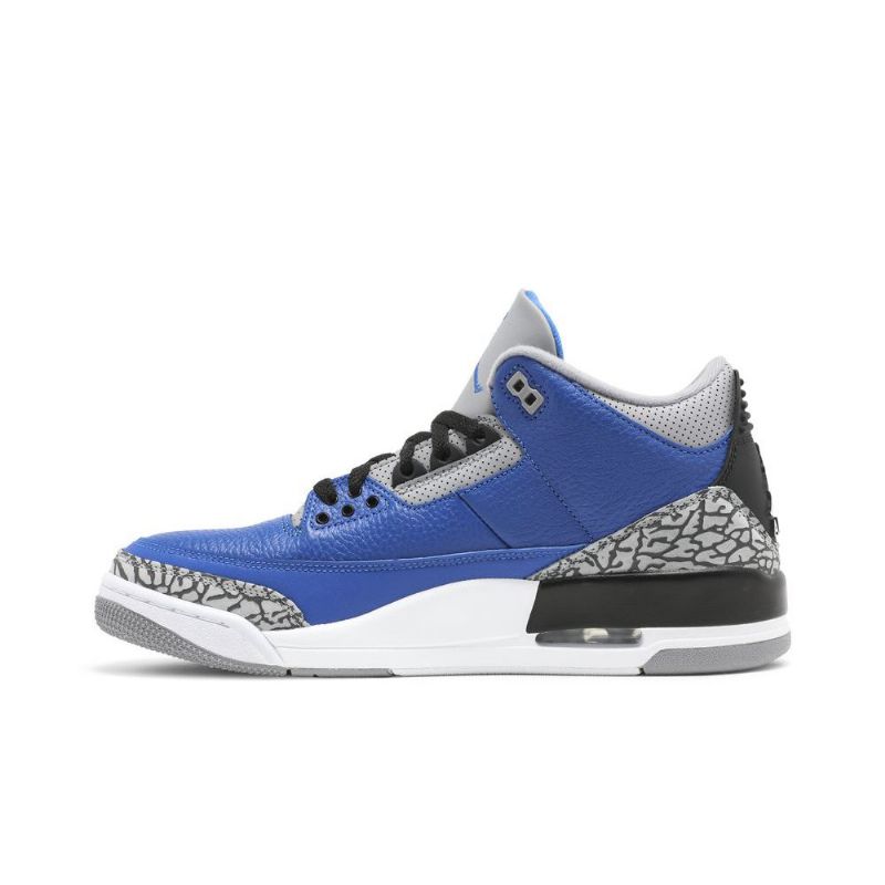 Air Jordan 3 Retro Blå Grå Svarte Herresko