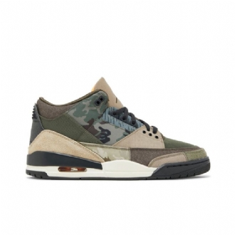 Air Jordan 3 Retro Brun Grønn Grå Herresko