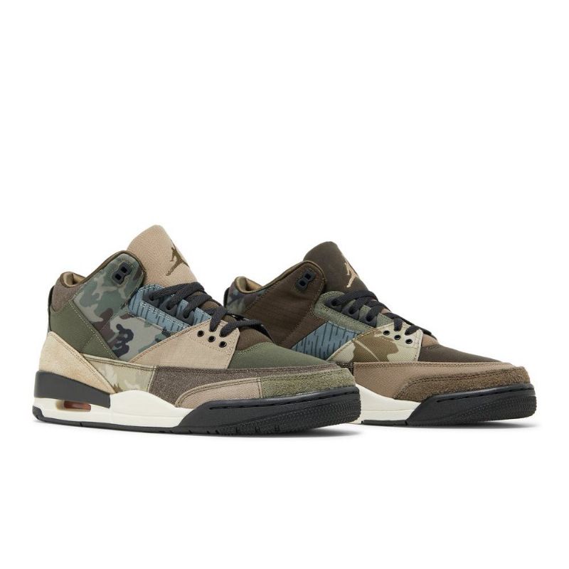 Air Jordan 3 Retro Brun Grønn Grå Herresko