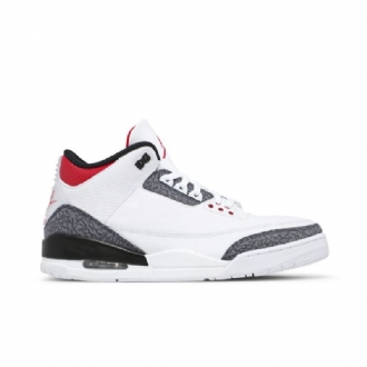 Air Jordan 3 Retro Denim Se Hvit Rød Svart Herresko
