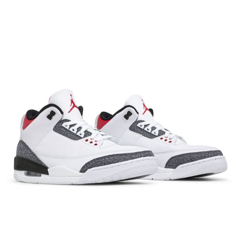 Air Jordan 3 Retro Denim Se Hvit Rød Svart Herresko