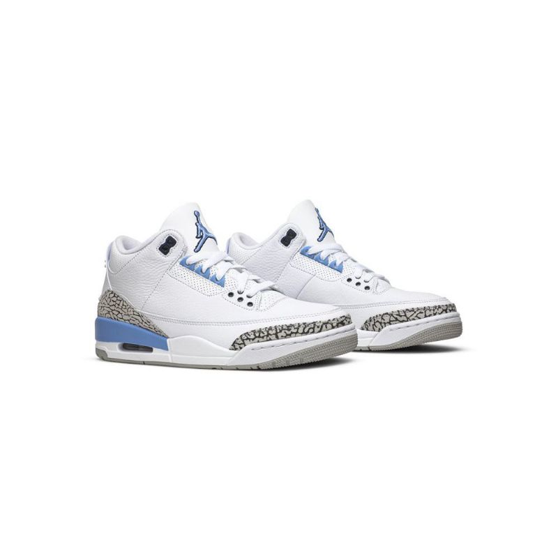 Air Jordan 3 Retro Hvit Blå Grå Herresko