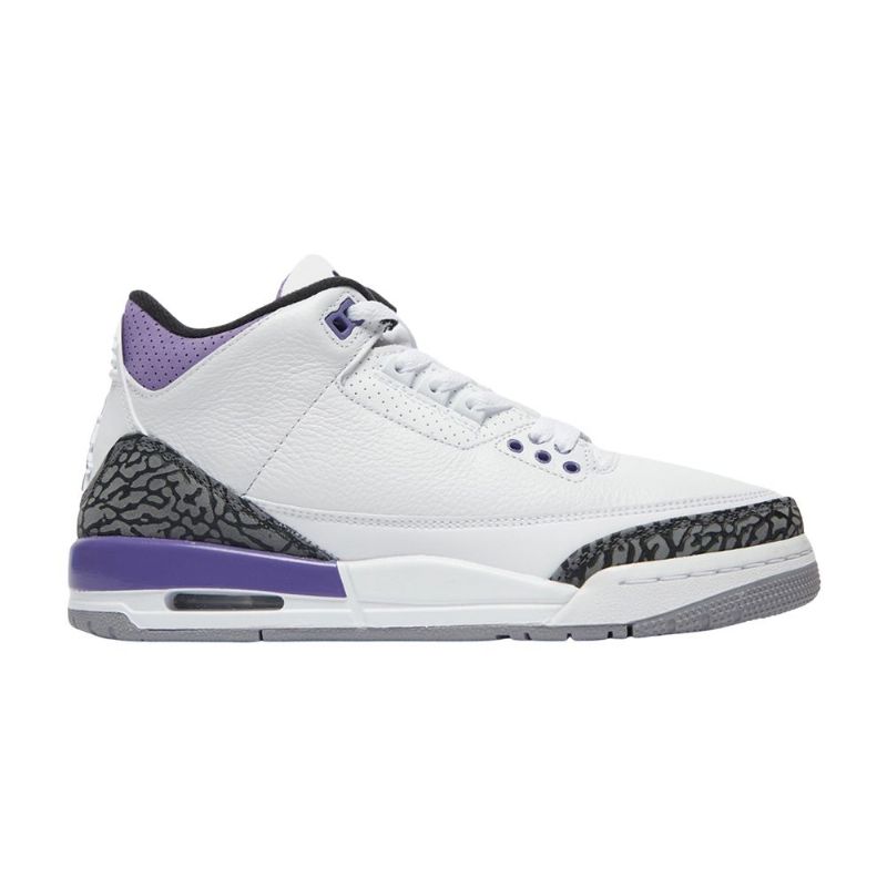 Air Jordan 3 Retro Hvit Lilla Grå Herresko