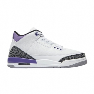 Air Jordan 3 Retro Hvit Lilla Grå Herresko