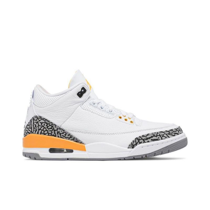 Air Jordan 3 Retro Hvit Oransje Grå Damesko