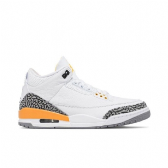 Air Jordan 3 Retro Hvit Oransje Grå Damesko