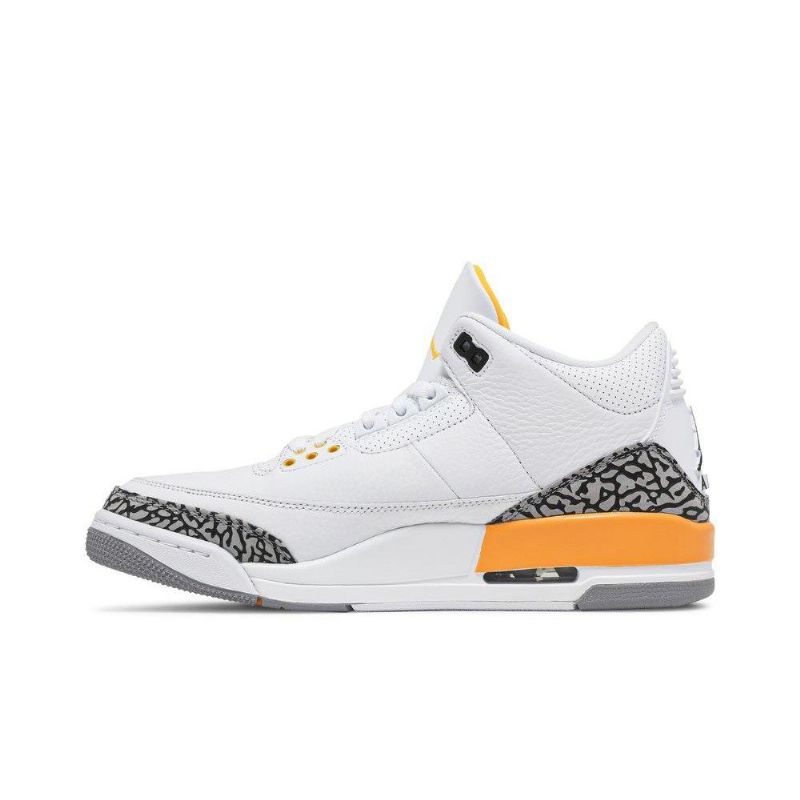 Air Jordan 3 Retro Hvit Oransje Grå Damesko