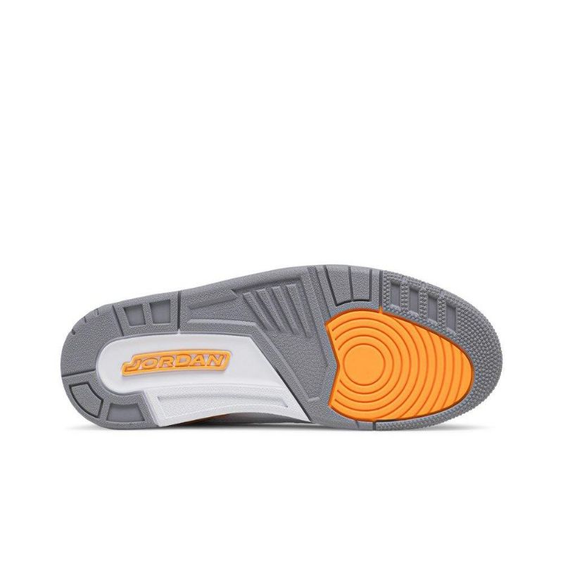Air Jordan 3 Retro Hvit Oransje Grå Damesko