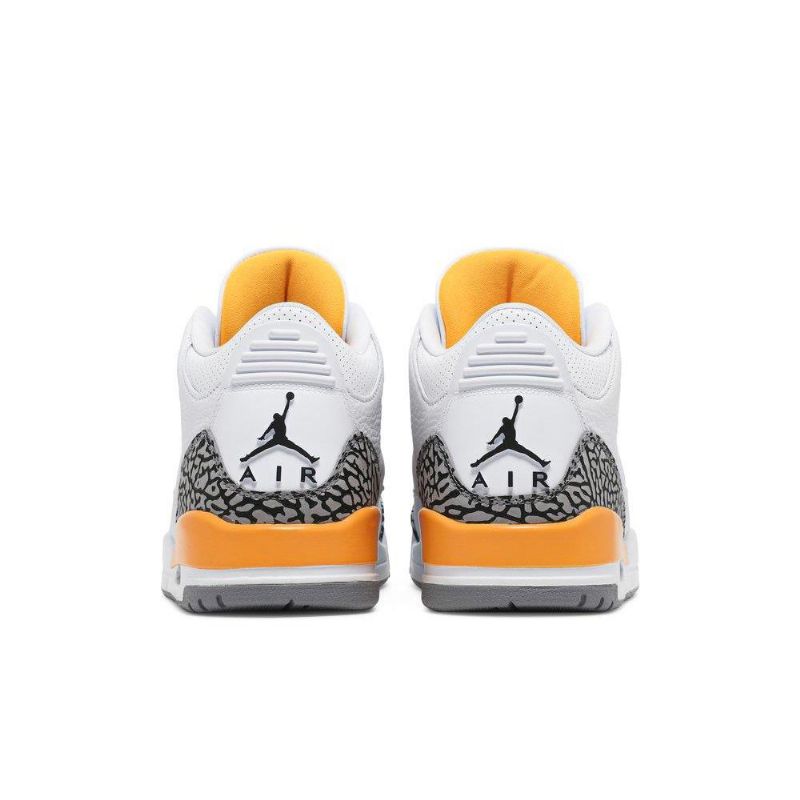 Air Jordan 3 Retro Hvit Oransje Grå Damesko