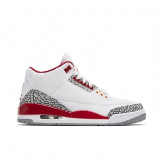 Air Jordan 3 Retro Hvit Rød Grå Herresko