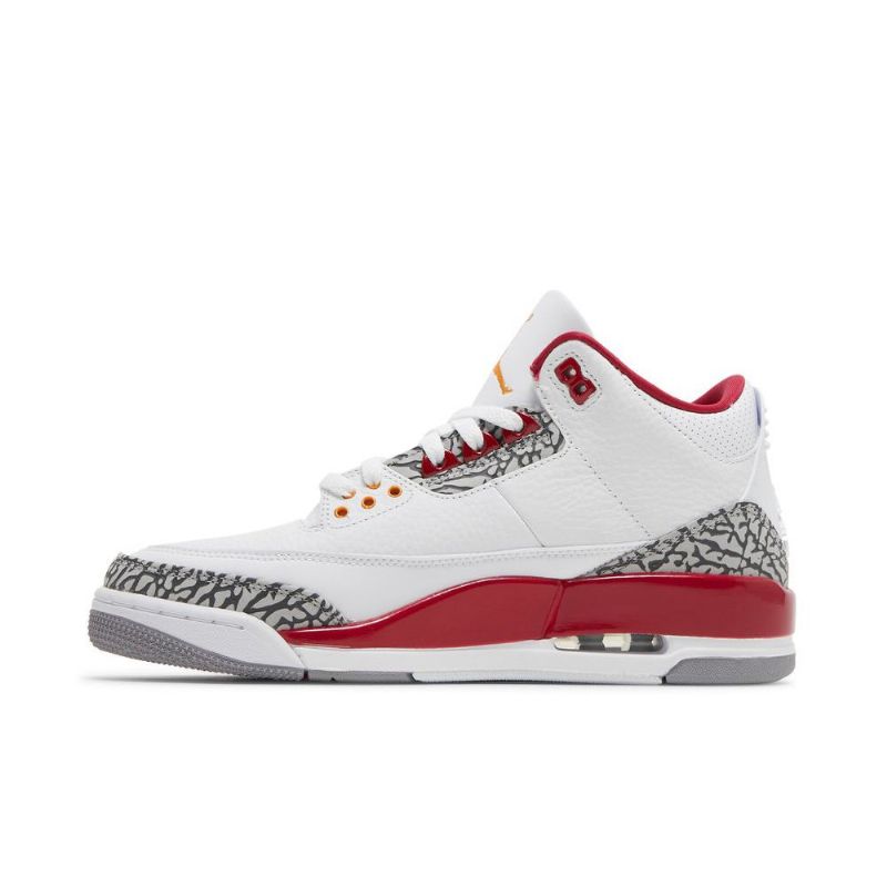 Air Jordan 3 Retro Hvit Rød Grå Herresko