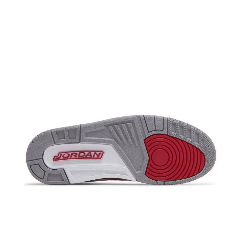 Air Jordan 3 Retro Hvit Rød Grå Herresko