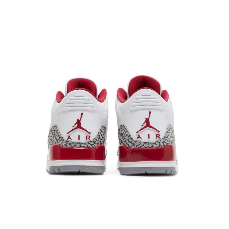 Air Jordan 3 Retro Hvit Rød Grå Herresko
