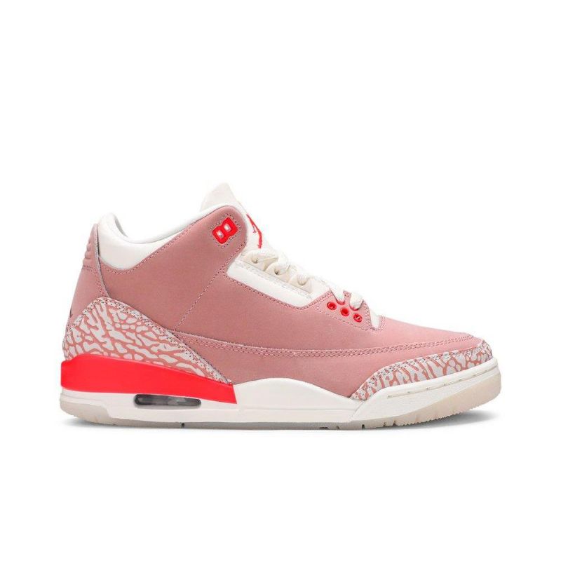 Air Jordan 3 Retro Hvit Rosa Rød Damesko