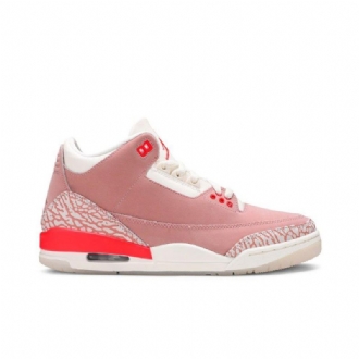 Air Jordan 3 Retro Hvit Rosa Rød Damesko