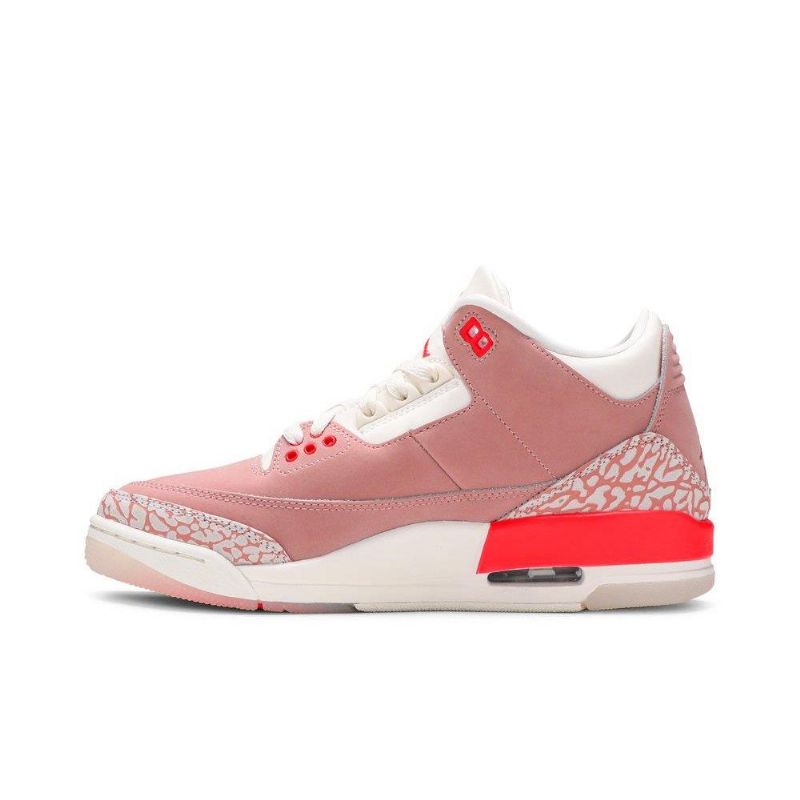 Air Jordan 3 Retro Hvit Rosa Rød Damesko