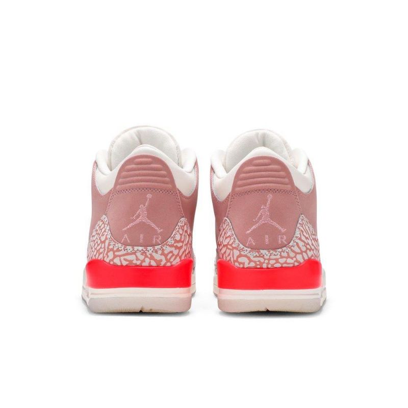 Air Jordan 3 Retro Hvit Rosa Rød Damesko