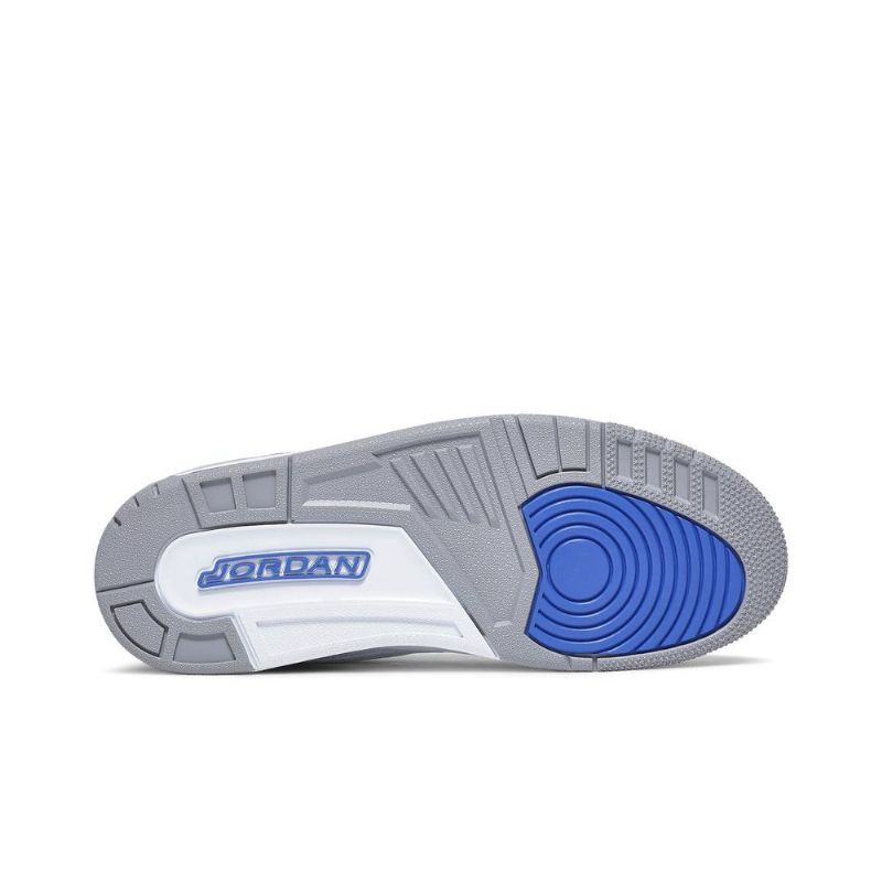 Air Jordan 3 Retro Hvit Svart Grå Blå Herresko