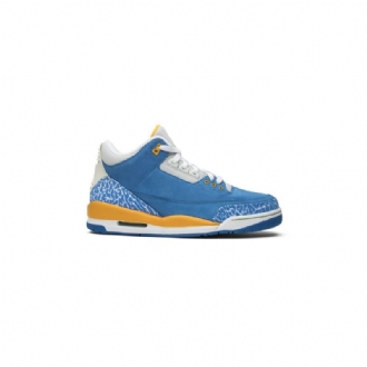 Air Jordan 3 Retro Ls Blå Hvitt Gull Herresko