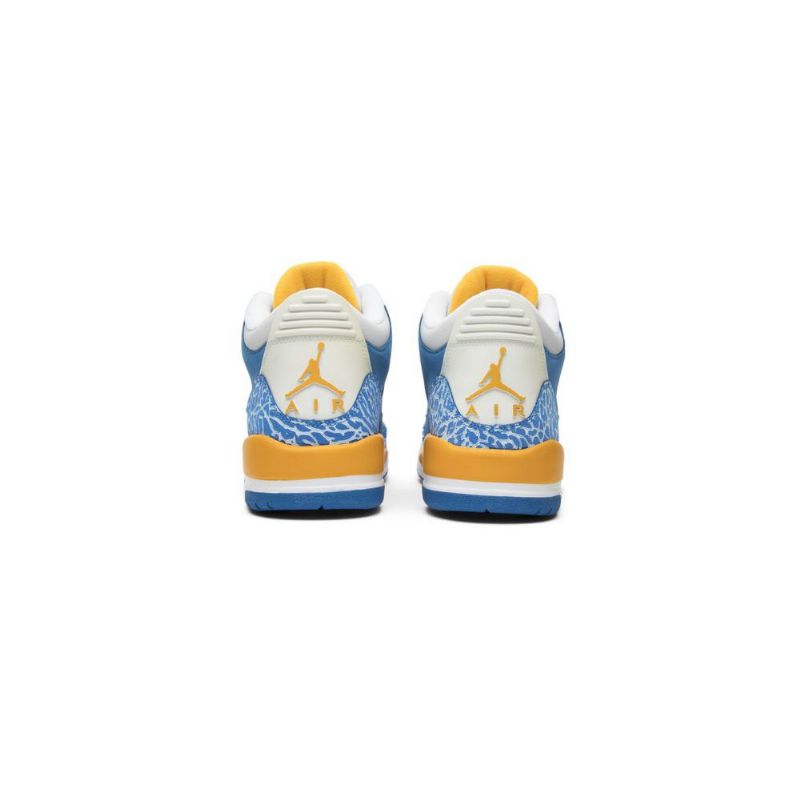 Air Jordan 3 Retro Ls Blå Hvitt Gull Herresko