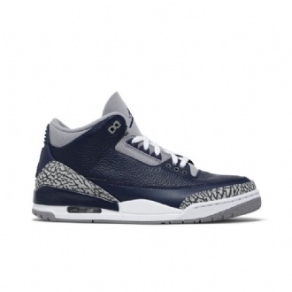 Air Jordan 3 Retro Mørke Blå Grå Hvit Herresko