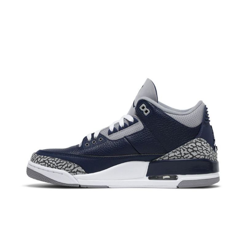 Air Jordan 3 Retro Mørke Blå Grå Hvit Herresko