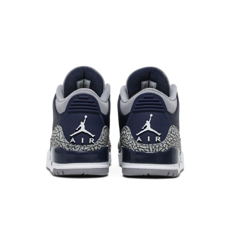 Air Jordan 3 Retro Mørke Blå Grå Hvit Herresko