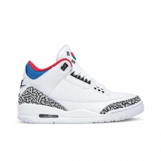 Air Jordan 3 Retro Nrg Hvit Grå Rød Damesko