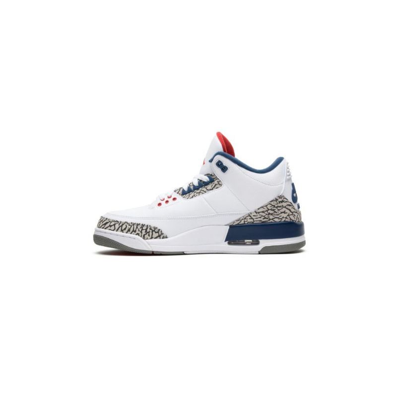 Air Jordan 3 Retro Og Hvit Blå Grå Herresko