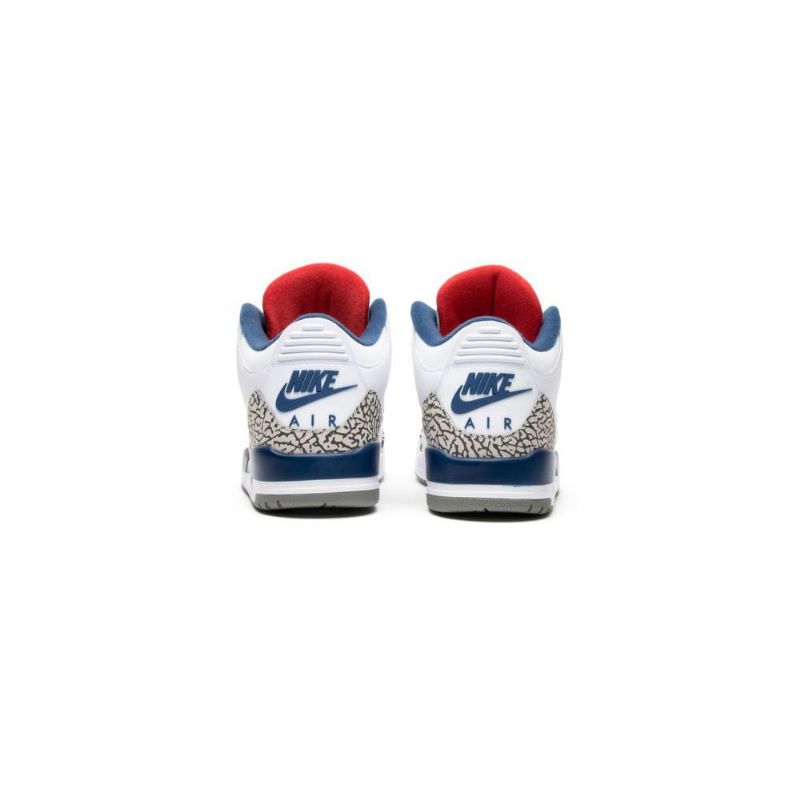 Air Jordan 3 Retro Og Hvit Blå Grå Herresko