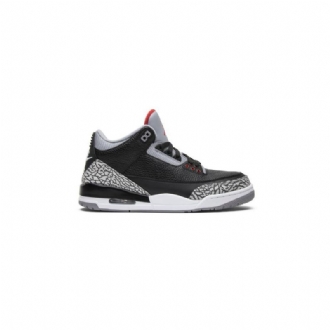 Air Jordan 3 Retro Og Svart Grå Rød Hvit Herresko