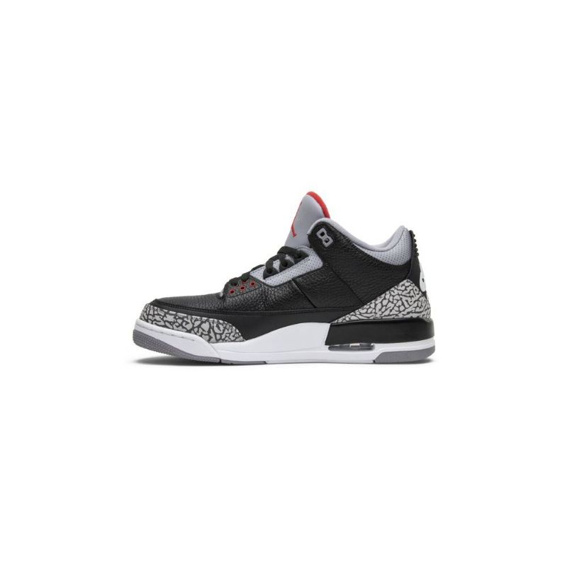 Air Jordan 3 Retro Og Svart Grå Rød Hvit Herresko